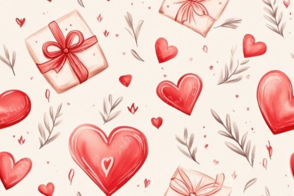 Elevate Your Designs with Romantic Patterns with Heart Seamless