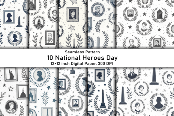 Minimalist National Heroes Day Patterns