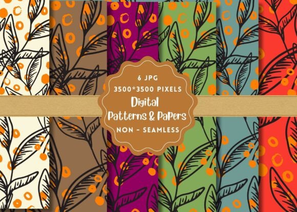 Playful Plants Digital Paper Patterns