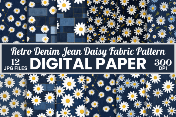 Retro Denim Jean Daisy Fabric Patterns: A Practical Evaluation of Digital Design Assets