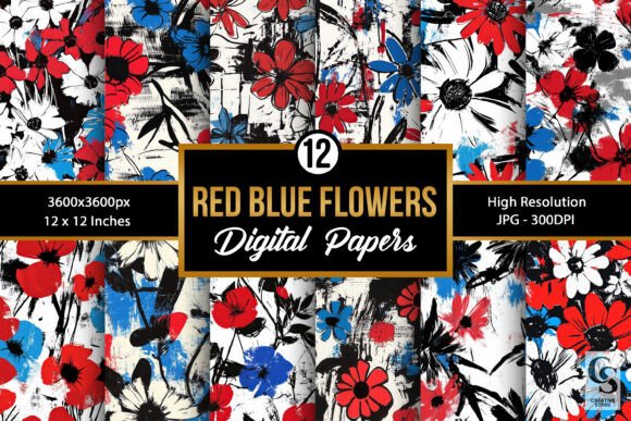 Revolutionize Your Craft Projects with Grunge Painted Patriotic Flower Patterns