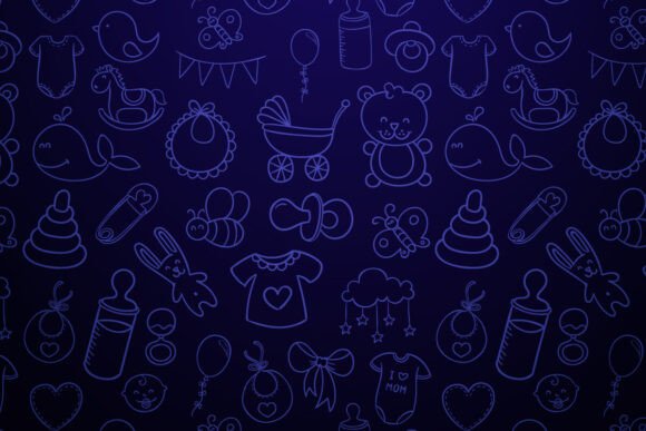 Seamless Patterns with Cute Baby Clothes