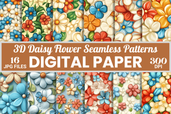 Soft 3D Daisy Blossoms Flower Patterns: A Practical Review of Digital Assets for Creative Projects