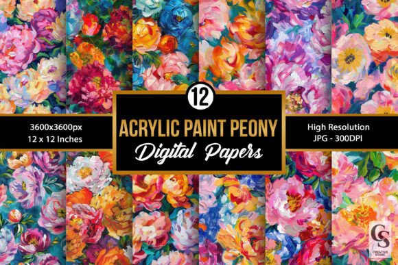 The Art of Repetition: Elevating Designs with Acrylic Paint Peony Seamless Patterns