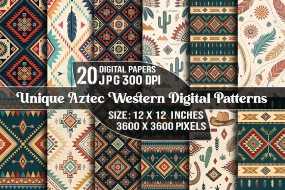 Unique Aztec Western Digital Patterns