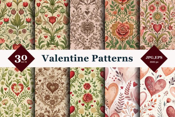 Valentine Seamless Patterns 10