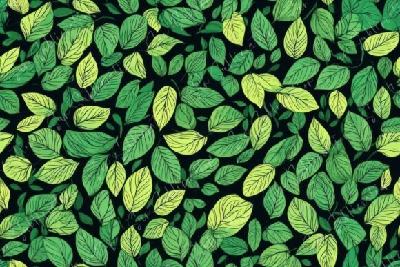 Vibrant Green Leaf Patterns Seamless