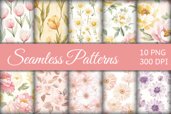 Watercolor Flowers Seamless Patterns PNG: A Practical Resource for Digital Designers